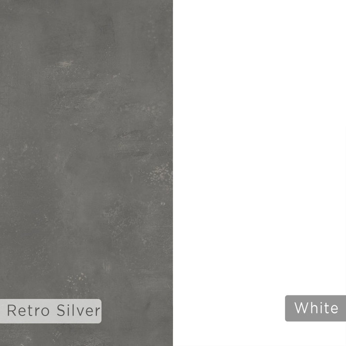Hanah Home Brik Mesita de noche Blanca y Gris Retro con LED Hanah Home Brik Mesita de noche Blanca y Gris Retro con LED